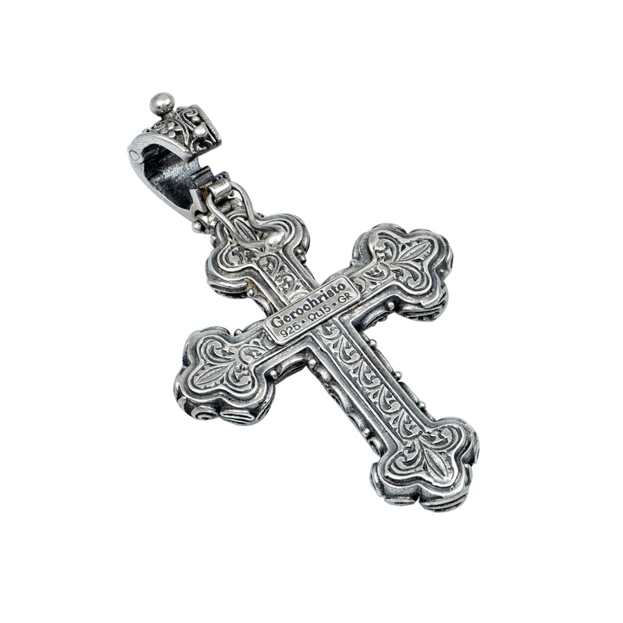 Fine Scroll Silver Orthodox Cross