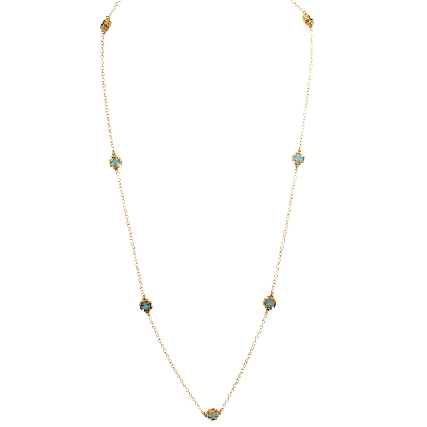 Turquoise Gold Necklace Handmade Greek Jewelry Melikos