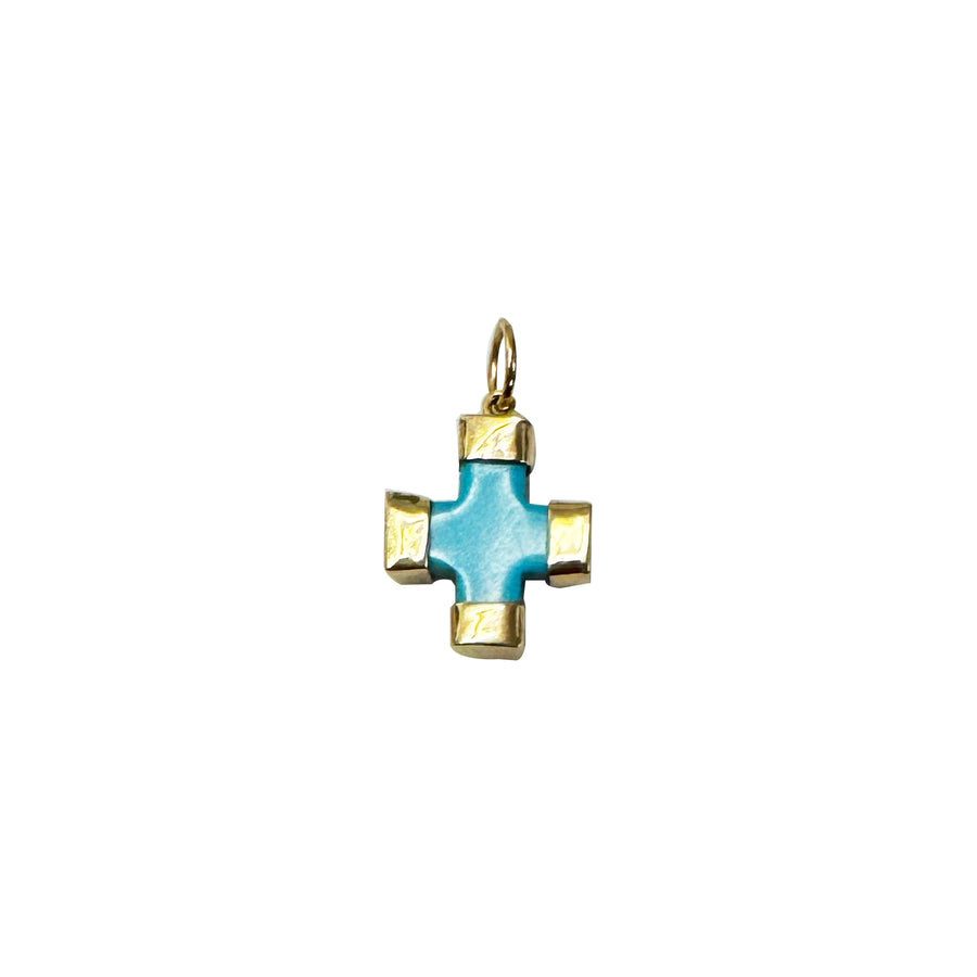 Plain Turquoise Gold Cross