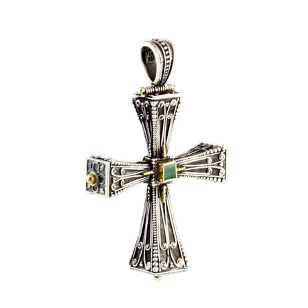 Cathedral of Ancients Silver & Gold Byzantine Cross