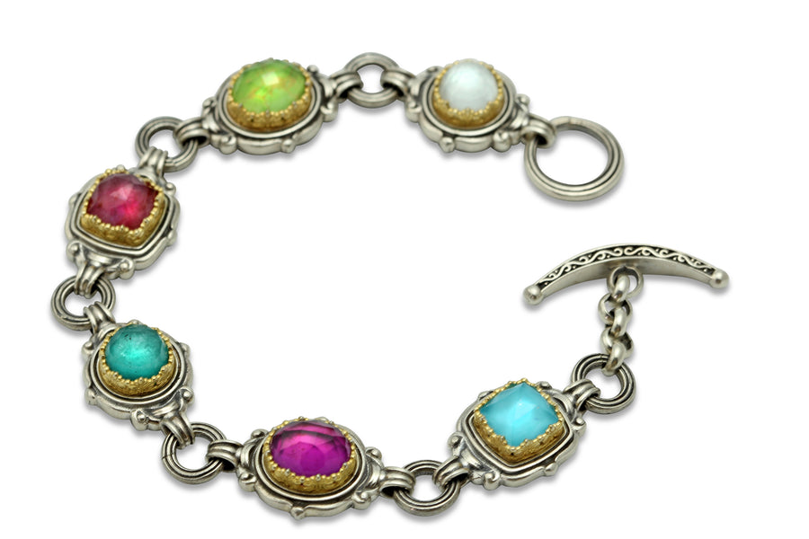 Karameles - The Crowned Sisters Silver & Gold Bracelet