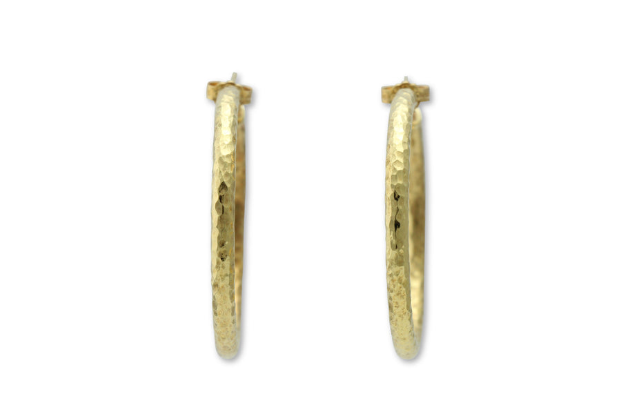 Sculpted in Light Hoops Gold Earrings