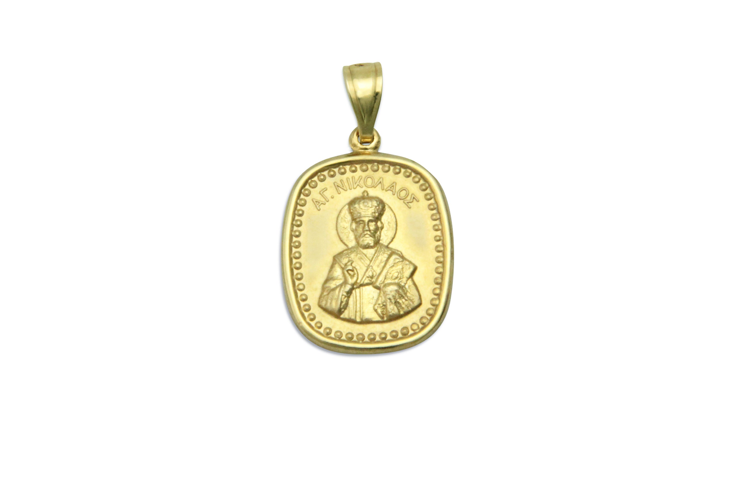 St. Nicholas Medallion Handmade Greek Jewelry Melikos