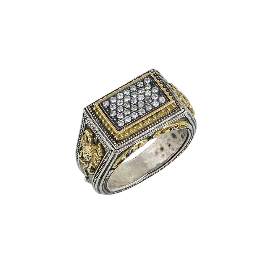Midnight Asteria Men's Diamond Gold Ring