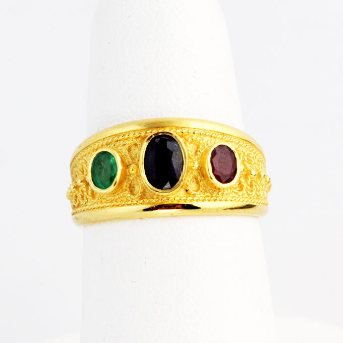 AG0014r Gold Byzantine Ring