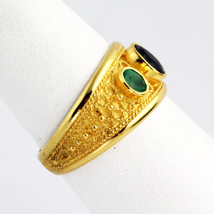 Byzantium Gold Ring Handmade Greek Jewelry Melikos