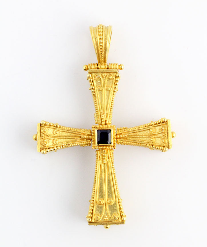 HK0218c Gold Double Sided Cross