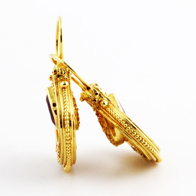 HK0501e Gold Ruby Earrings _4
