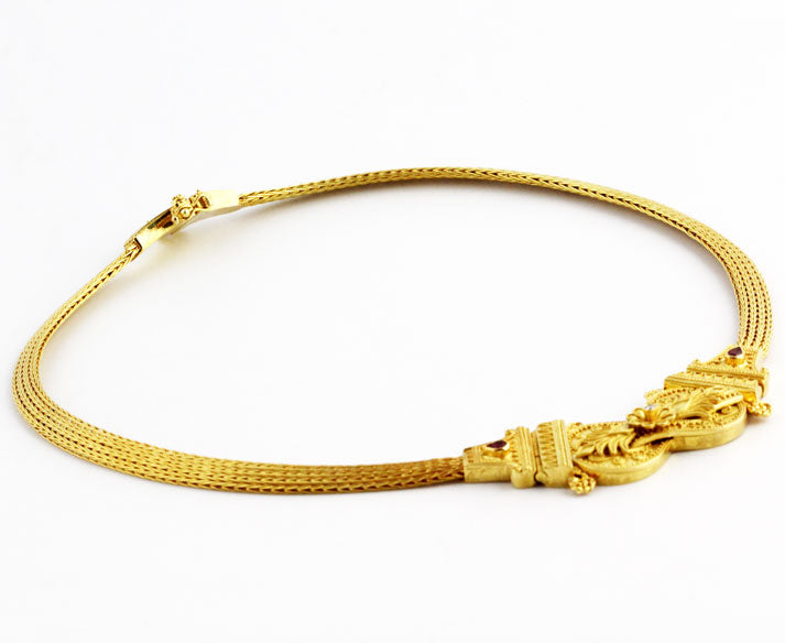 HK0602n Gold Hercules Knot Necklace _4