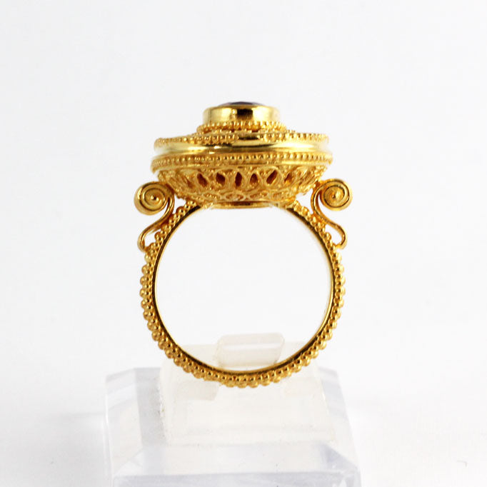 HK0404r Gold Tourmaline Byzantine Ring _4