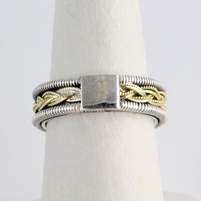Silver & Gold Braid Ring HK1412r_4