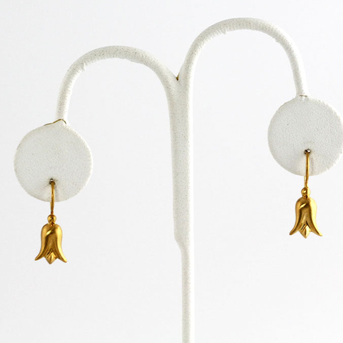HK0900e Gold Lily Flower Earrings _2