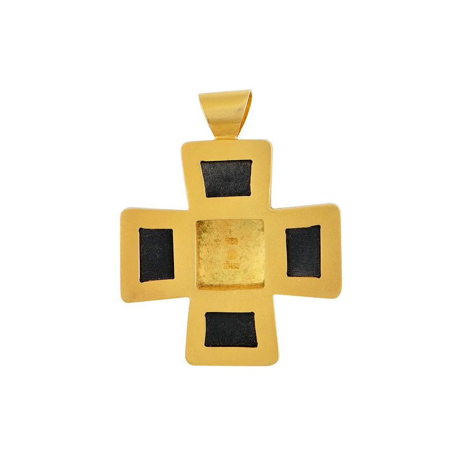 Kidemonas Black Onyx & Gold Cross