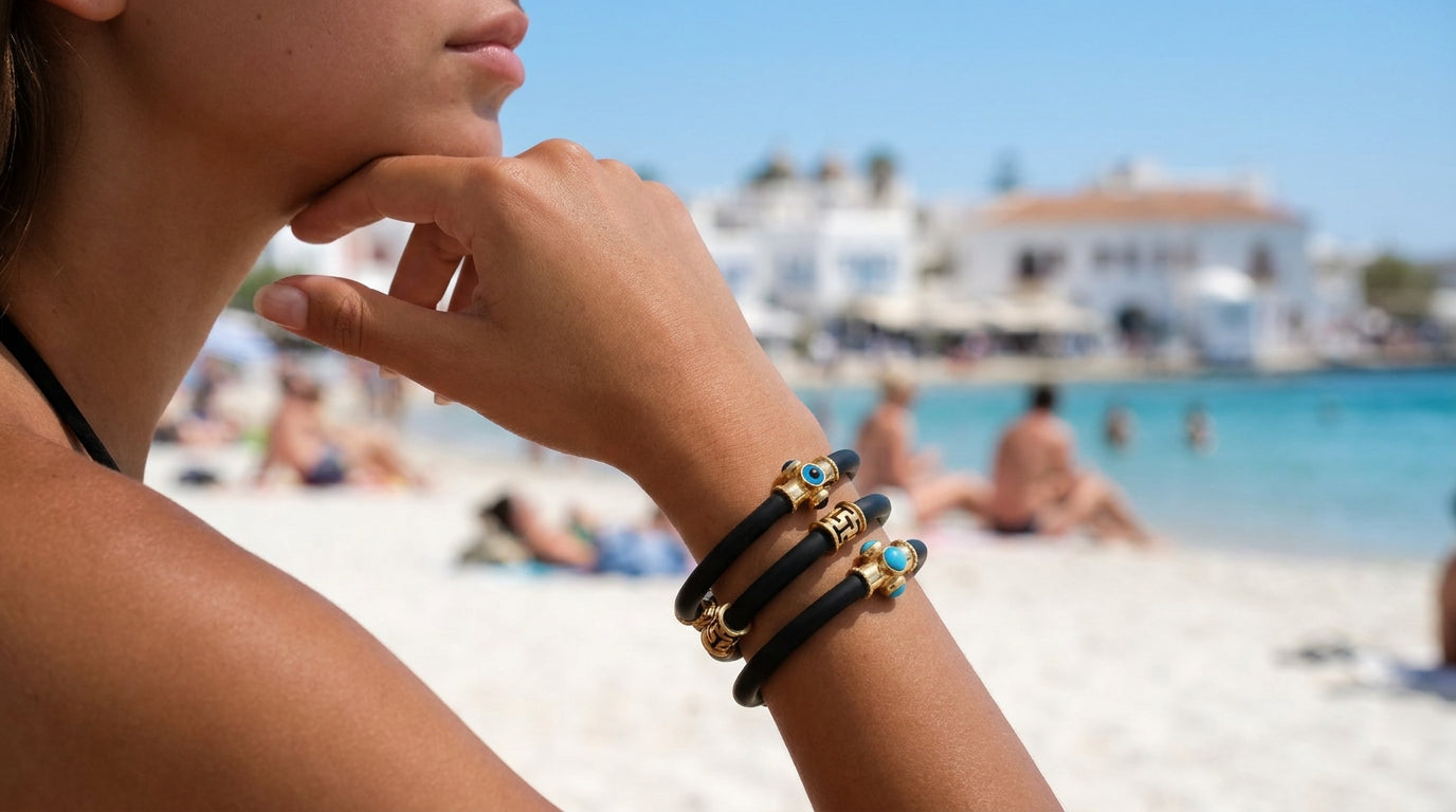 All About Our Rubber and Gold Bracelets
