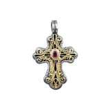 Calypso Byzantine Silver & Gold Ruby Cross