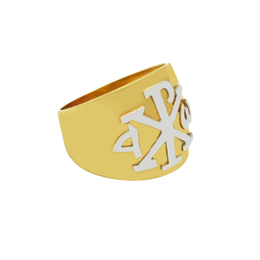 Christogram αΧΡω Gold Ring