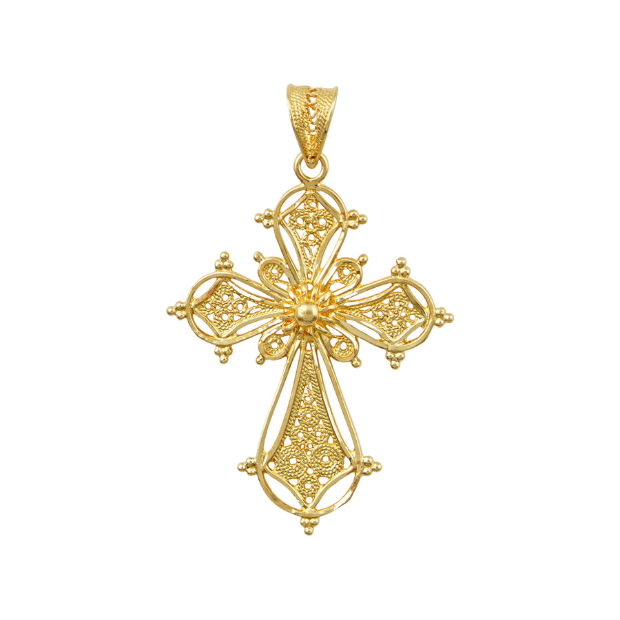Elpis Gold Filigree Greek Orthodox Cross