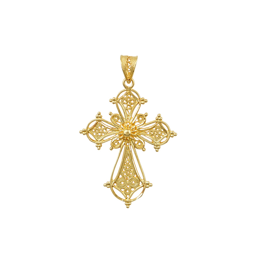 Elpis Gold Filigree Greek Orthodox Cross