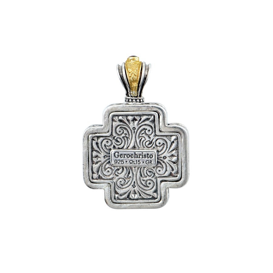 Flowery Gold Plated Silver Cross