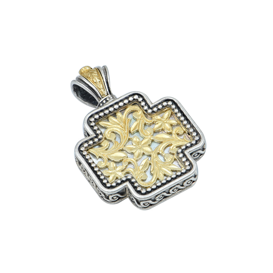 Flowery Gold Plated Silver Cross