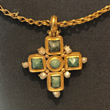 Byzantine "Getty Villa" Pearl & Ruby Cross