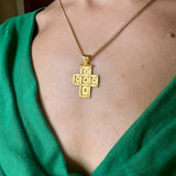 Byzantine Tiles Gold Diamond Cross