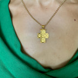 Byzantine Tiles Gold Diamond Cross