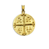 "Jesus Christ Victorious" Round Gold Medallion