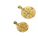 "Jesus Christ Victorious" Round Gold Medallion