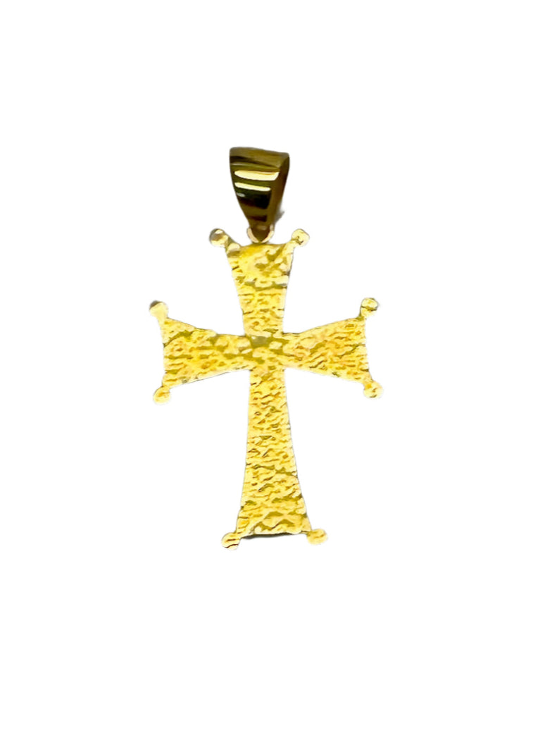 Gold Justinian Cross w/Pearl