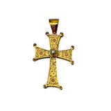 Gold Justinian Cross w/Pearl