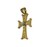 Gold Justinian Cross w/Pearl