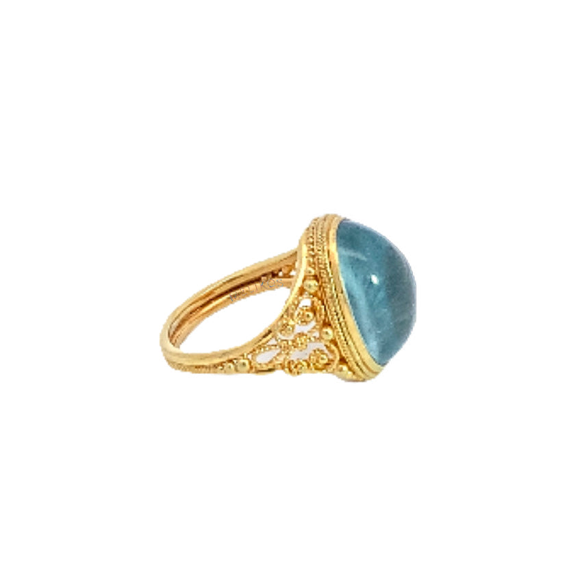 Ouranos Gold Aquamarine Ring