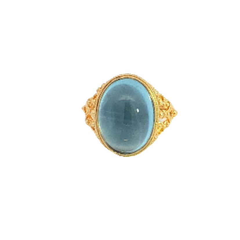 Ouranos Gold Aquamarine Ring