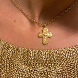 Justinian Reverence Diamond & Gold Orthodox Cross