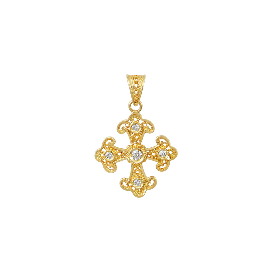 Kassianí Diamonds Greek Orthodox Gold Cross