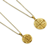 "Jesus Christ Victorious" Round Gold Medallion