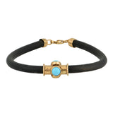 Rubber & Gold Turquoise Bracelet (w/Clasp)