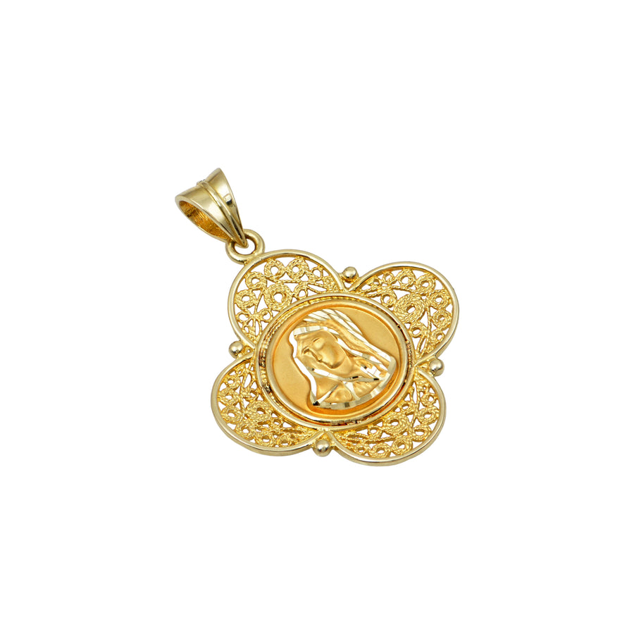 Madonna Gold Clover Shaped Pendant