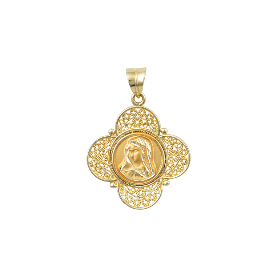 Madonna Gold Clover Shaped Pendant