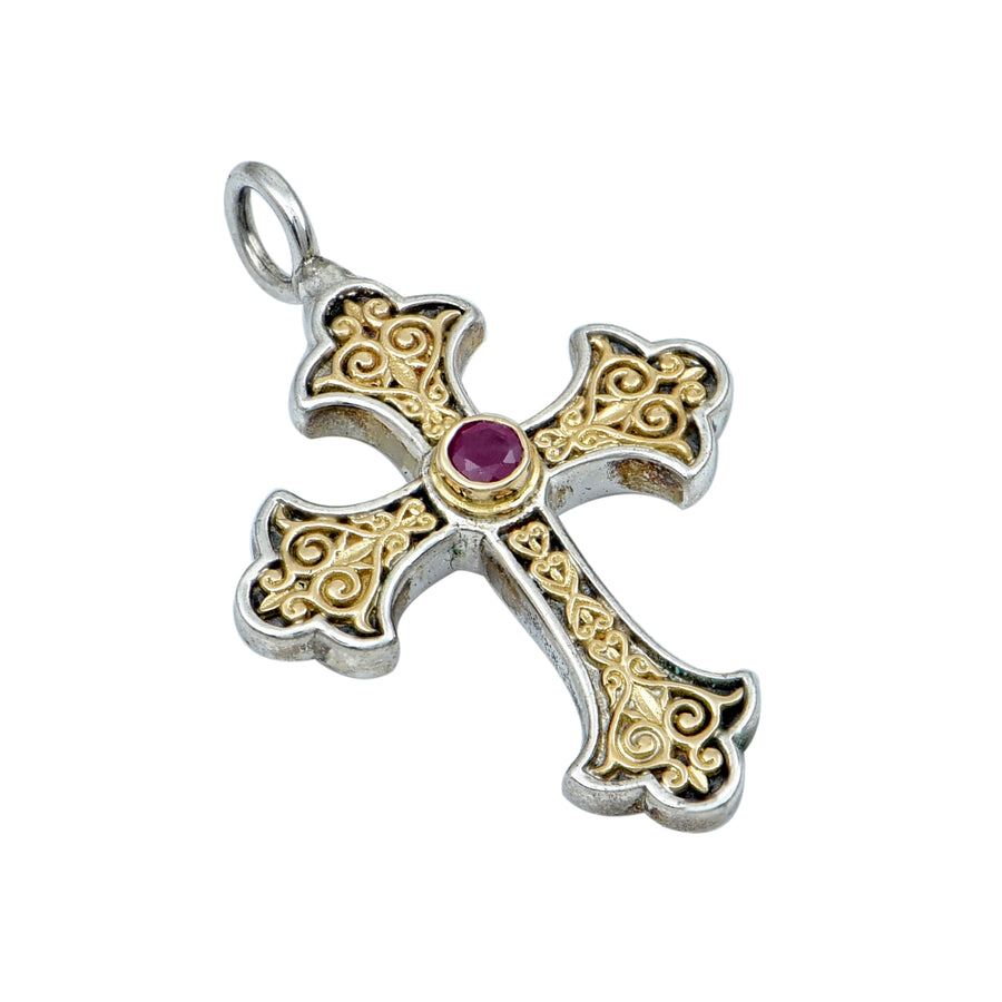 Orthodox Charm Silver & Gold Cross