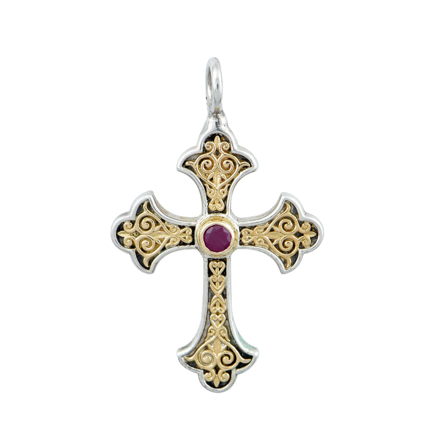 Orthodox Charm Silver & Gold Cross