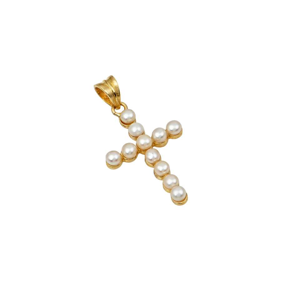 Pearl Simplicity Gold Cross