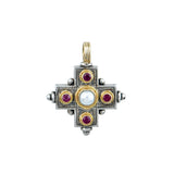 Byzantine "Getty Villa" Pearl & Ruby Cross