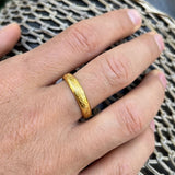 Gold Etched Wedding Band