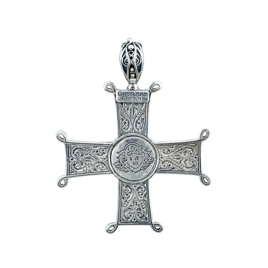 Large Silver & Gold Christogram Cross