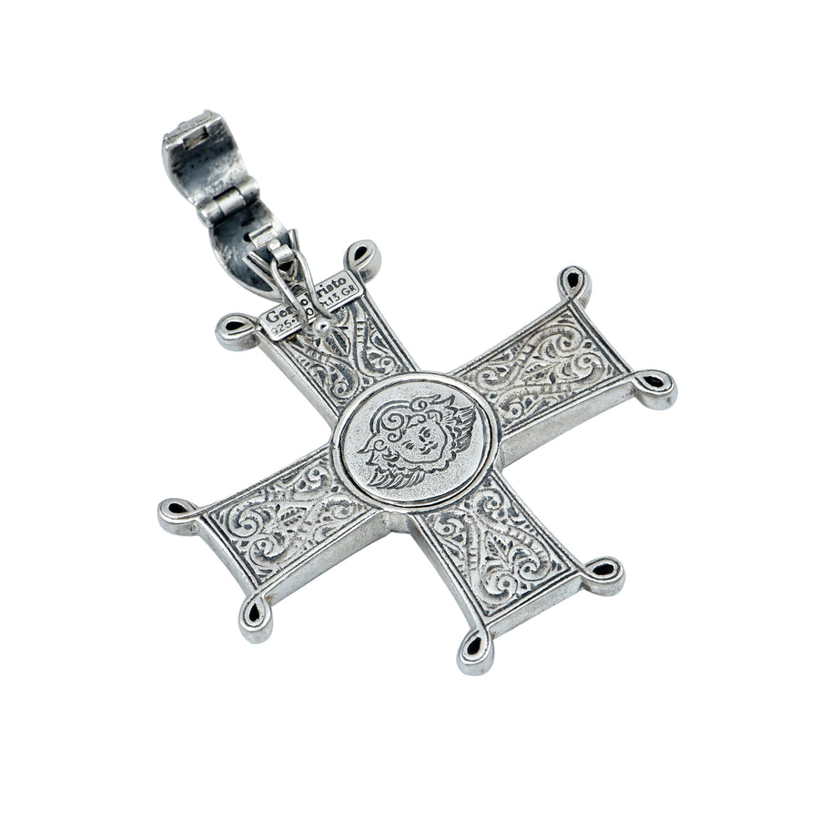 Large Silver & Gold Christogram Cross