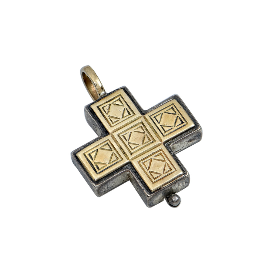 Silver & Gold Geometric Cross