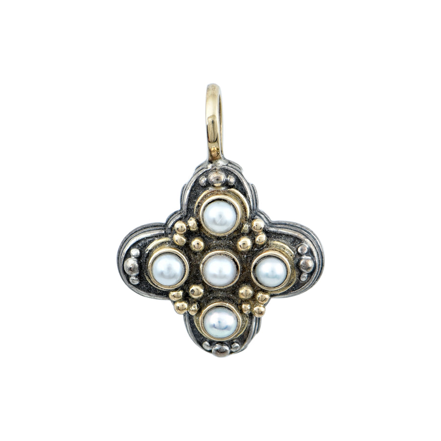 Byzantine Silver & Gold Pearl Cross