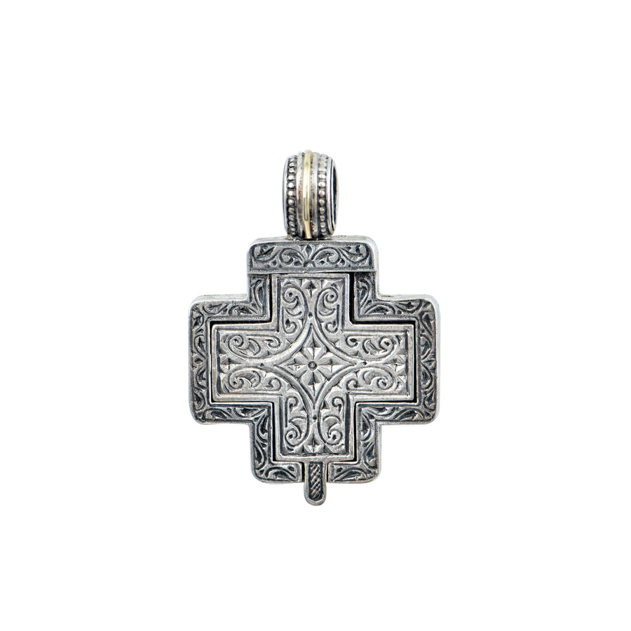Silver & Gold Cross of Saint Demetrios
